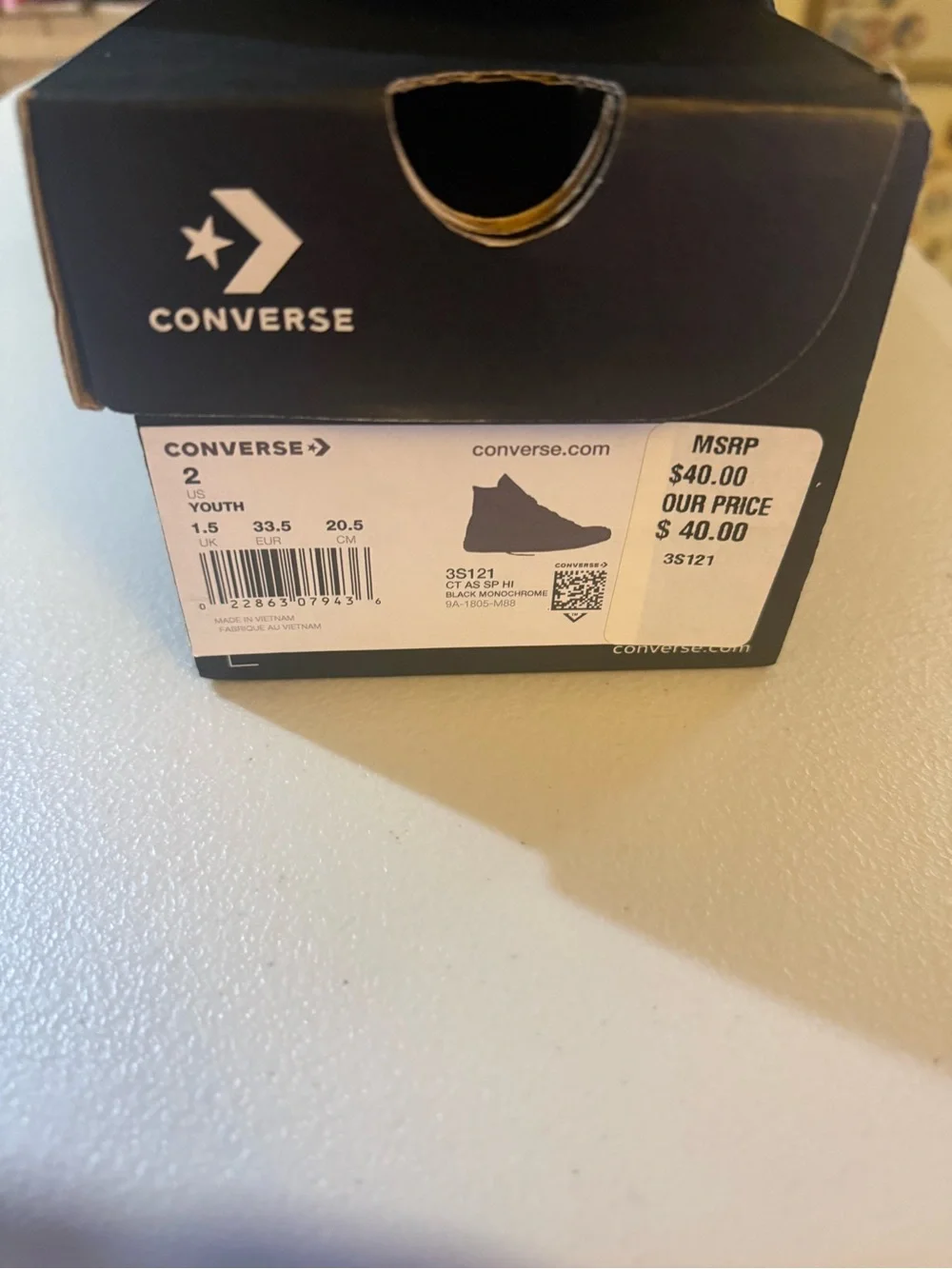 Converse Kids Black High-Top Canvas Sneakers